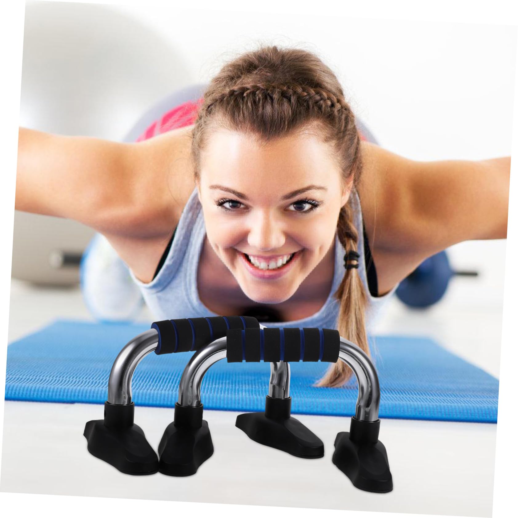 LIOOBO Handles Bar for Men Metal Roller Exercise Equipment Abdominal Trainer Home Gym Equipment Random Color