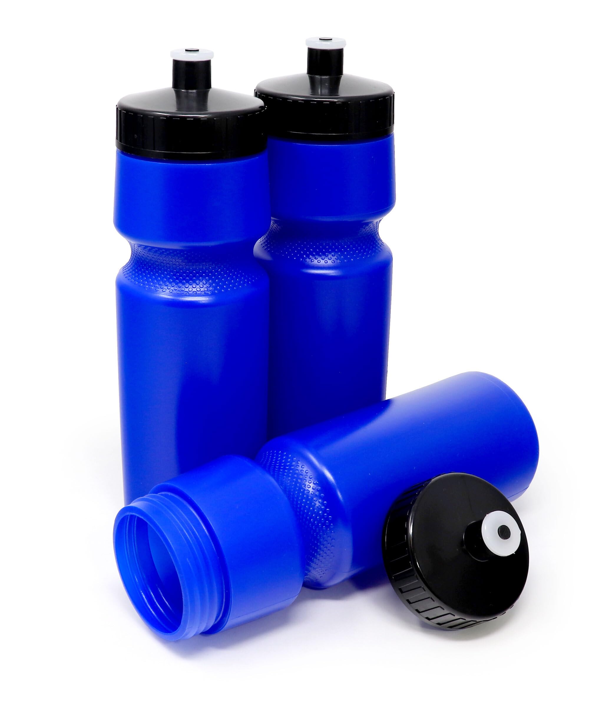 Rolling Sands USA Made Reusable 24 oz Sports Water Bottles, 3 Pack, BPA-Free, Easy Open Pull-Top, Fits Most Bike Cages, Dishwasher Safe, Lightweight -