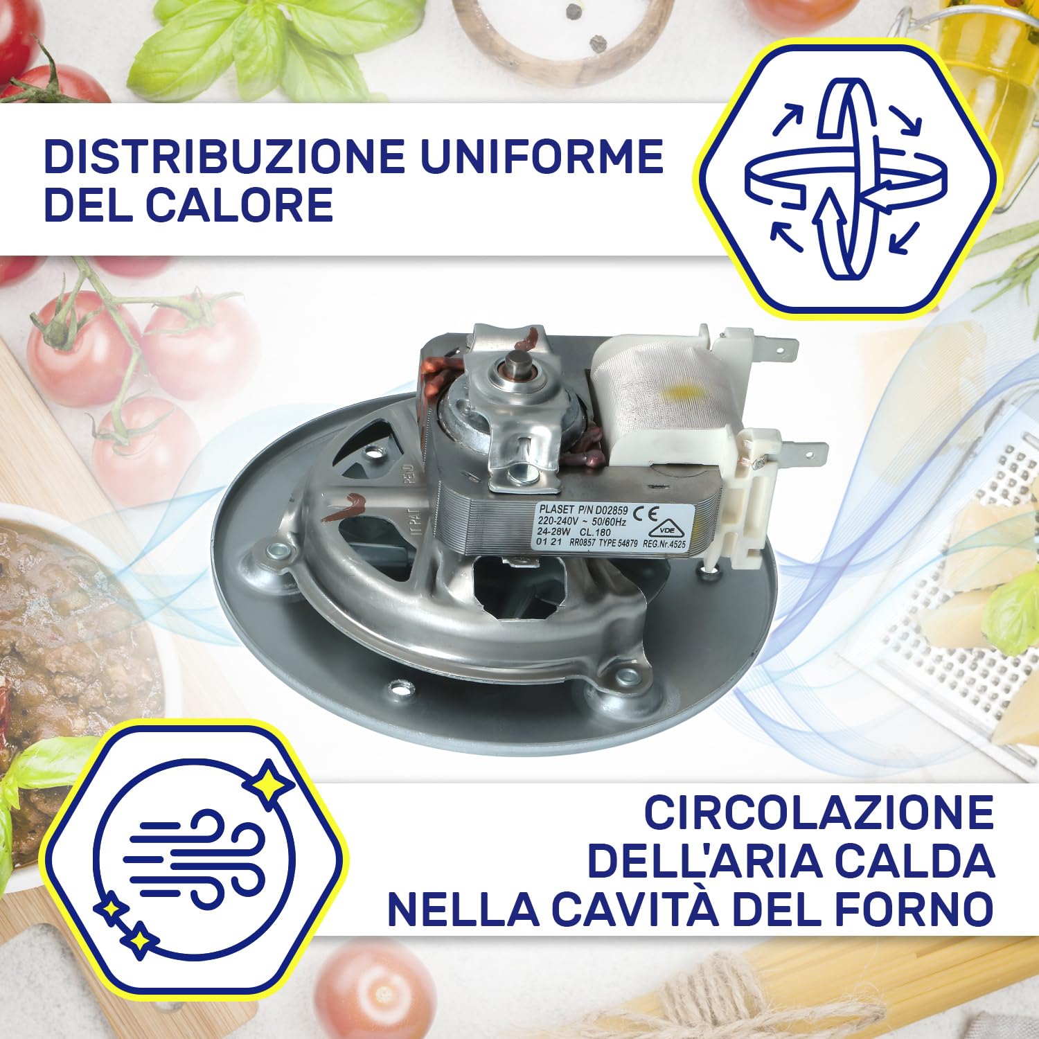 Motore Ventola Forno 25W 220/240V 50/60Hz con Codice Originale C00230134 per Indesit per Hotpoint 482000062496 per Whirlpool - MADE IN EU - Garanzia di 10 Anni - MONTERAL