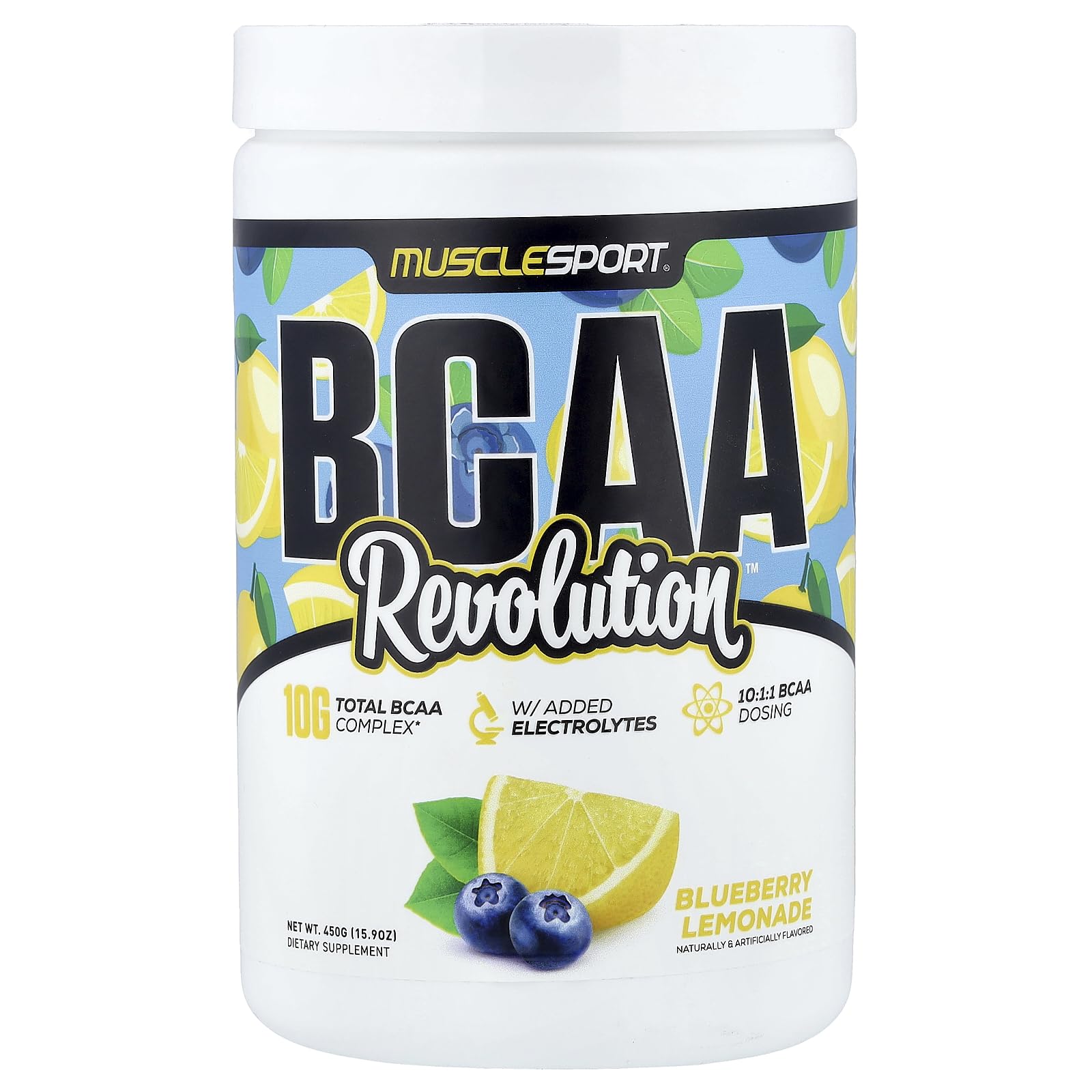 BCAA Revolution Amino Acid Powder Supplement for Men & Women - Intra Workout Training Complex - Recovery Supplement (Blueberry Lemonade, 30 Servings)