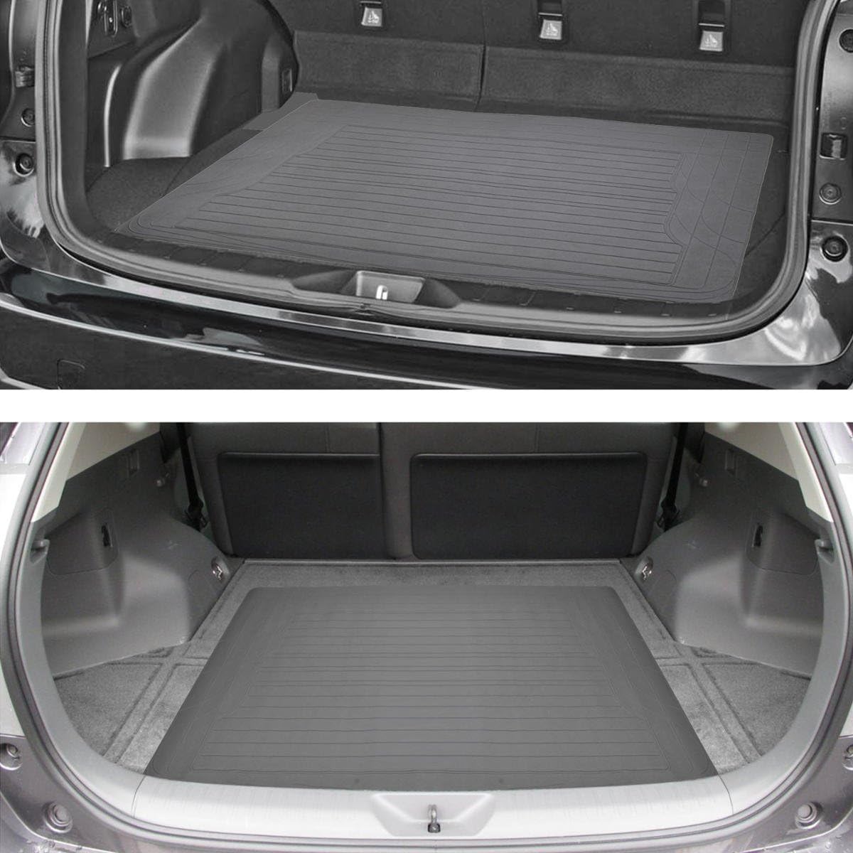 BDK Heavy Duty 5pc Front & Rear Rubber Mats w/Trunk Liner - All Weather Protection - Universal Car Truck SUV - Gray