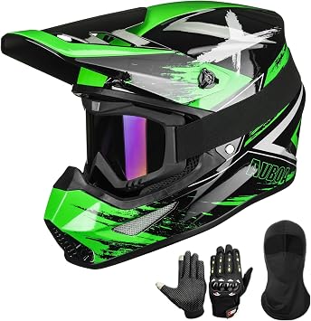 Adult Dirt Bike Helmets Motocross ATV Off Road UTV Four Wheeler MX Electric Dirtbike Helmet with Goggles Gloves Mask DOT Model MT766