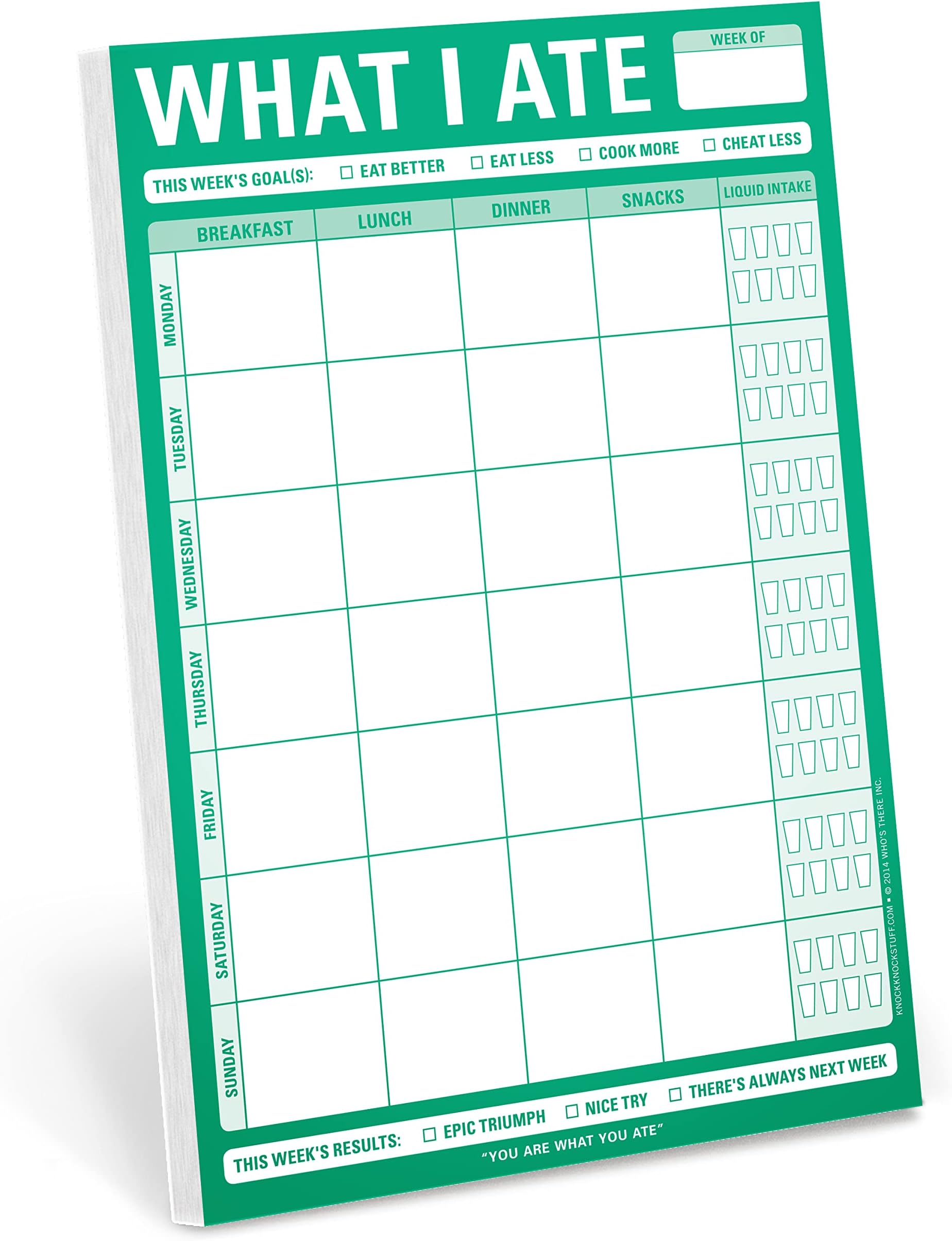 Knock Knock Magnetic What I Ate Pad, Meal Tracker Note Pad With Magnet, 6 x 22.8 cmes