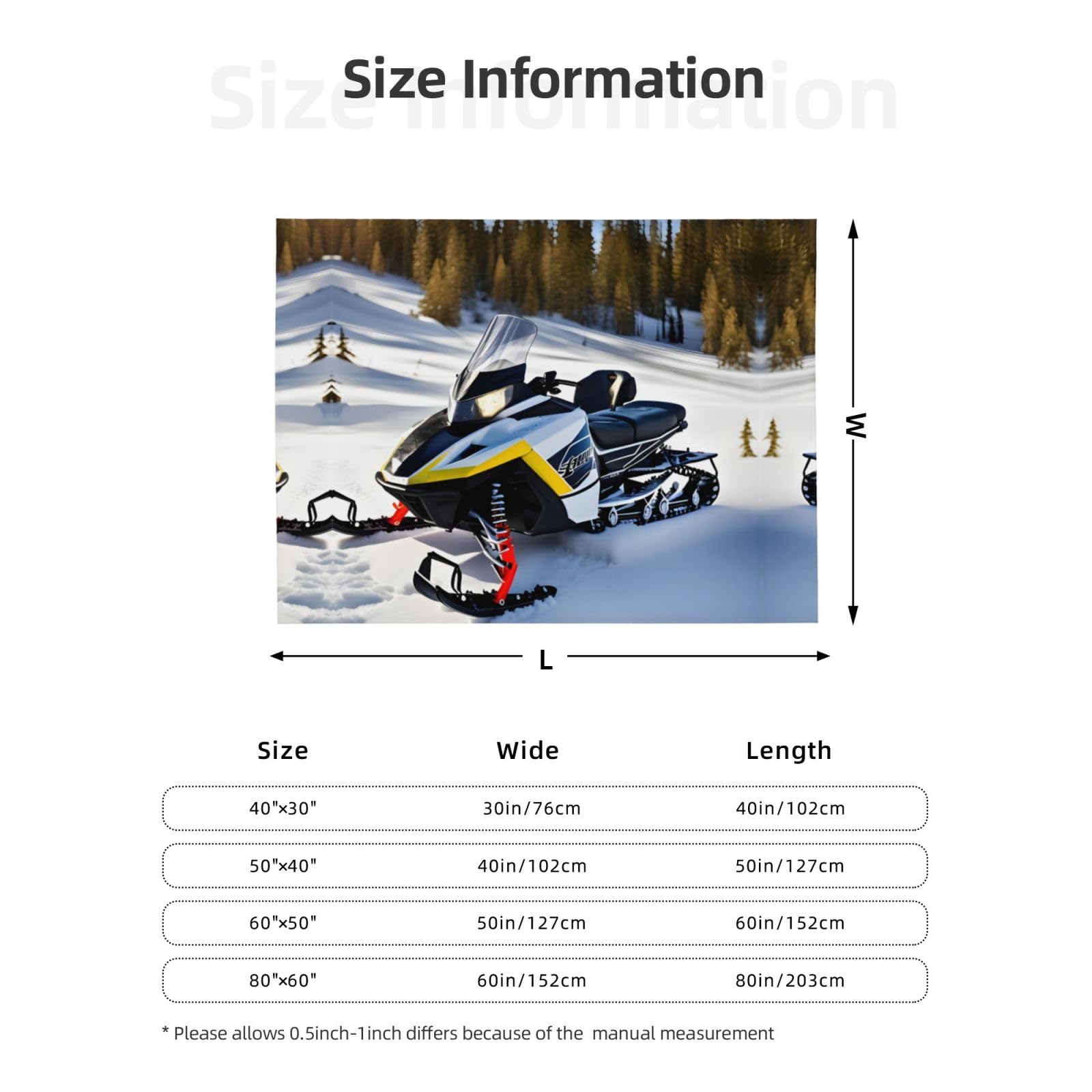 Advanced Snowmobile - Manta de franela estampada de 80 x 60 pulgadas - 30-80 pulgadas. Una manta cálida para uso doméstico en otoño y una manta de viaje portátil.