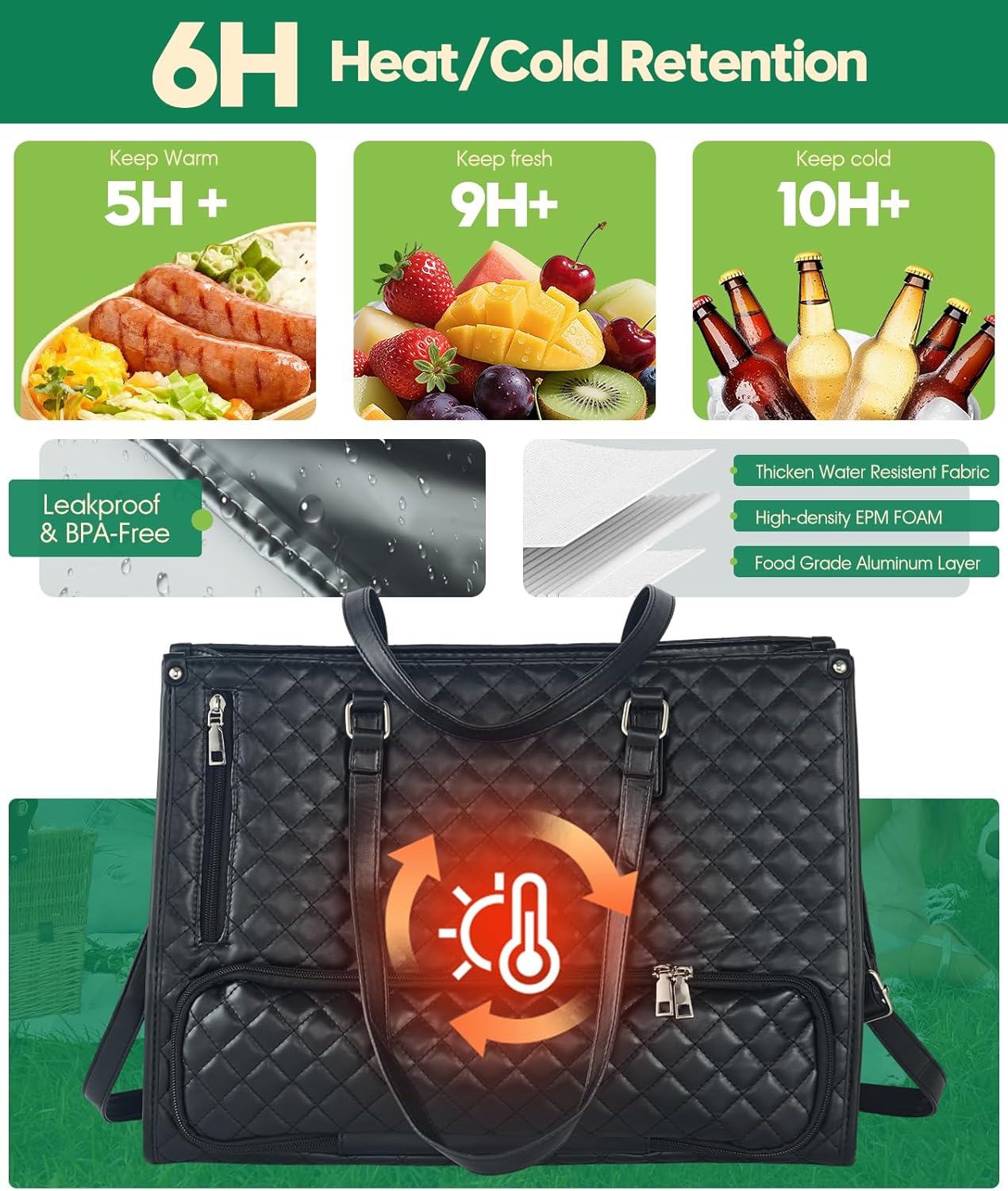 lunch bag women, lunch bag, lunch tote bag, lunch tote bag for women, Durable & Waterproof, Perfect for Commuting, Travel, and Shopping - Image 4