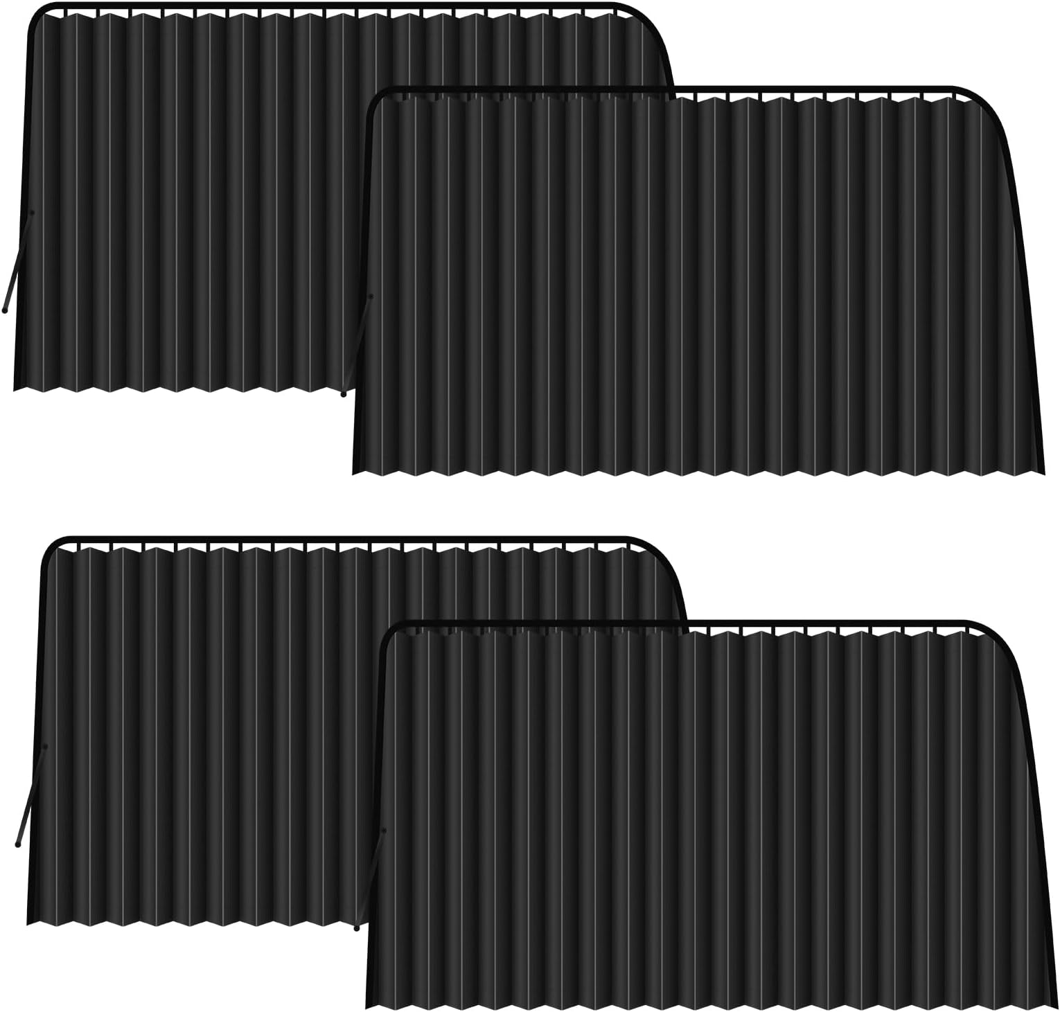 XCBYT Car Window Shades - 4 Pcs Car Curtains Window Covers Interior Full Priavcy Protection 100% Sun, Glare and UV Rays Protection for Kids Magnetic Retractable Foldable Auto Accessories