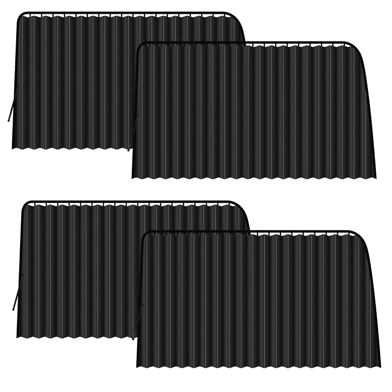 Cortinas Magnéticas para Janelas Laterais de Carro XCBYT, Protetores Solares Retráteis Pretos, Kit com 4 unidades