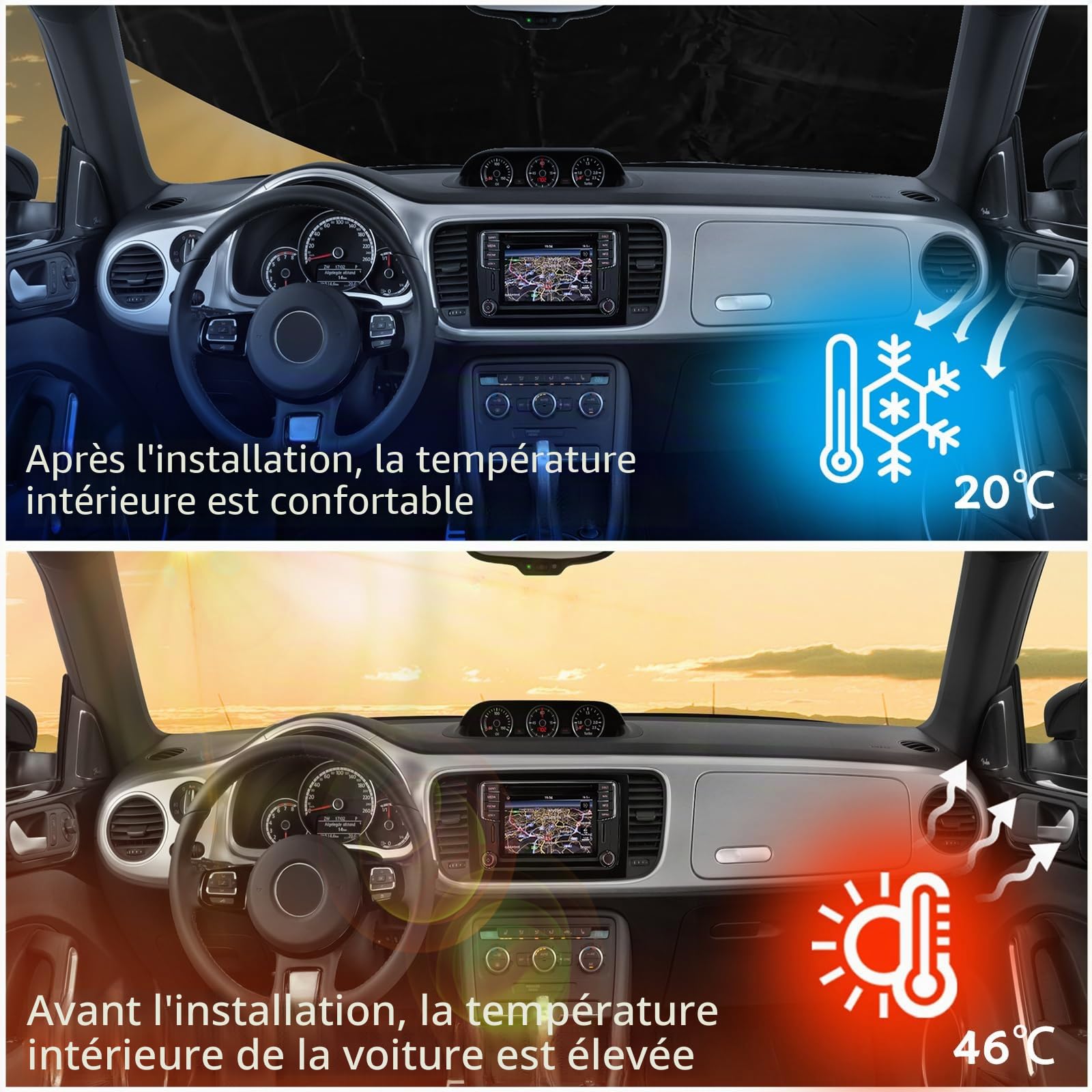 Housse de pare-brise, convient pour Ford Transit MK7 2006-2013 Challenger Genesis 43/50/60, imperméable, protection solaire, tapis thermique anti-UV, gel, glace, poussière