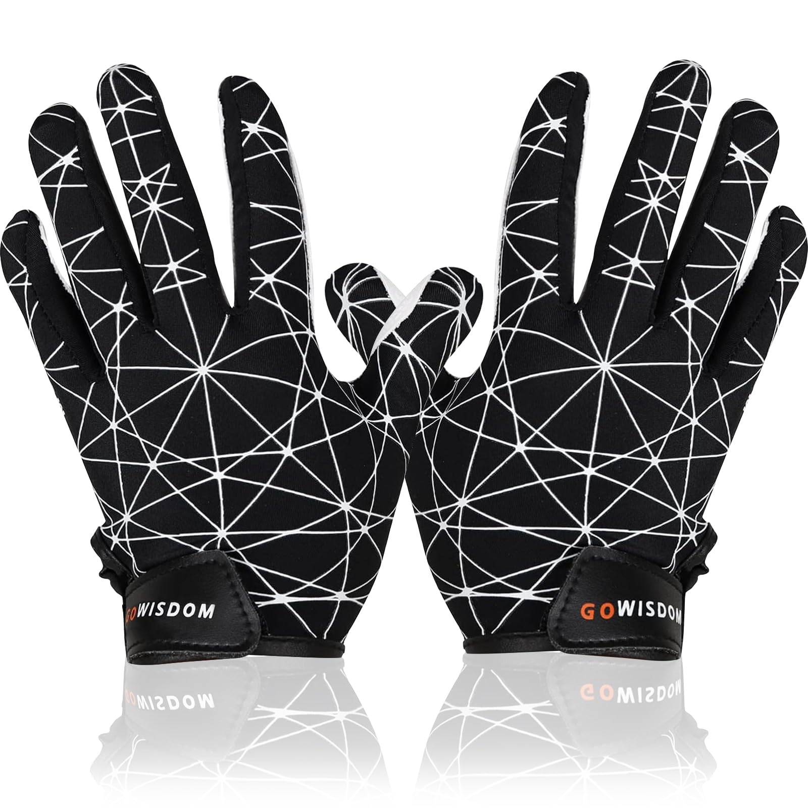 Black And White Football Gloves Youth Football Gloves Silicone