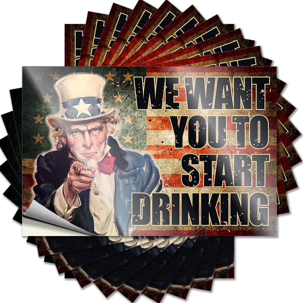 Prank Stickers for Adults We Want You to Start Drinking Funny Sticker 10 Pcs Car Decal Sticker Men Decor(12X18CM)