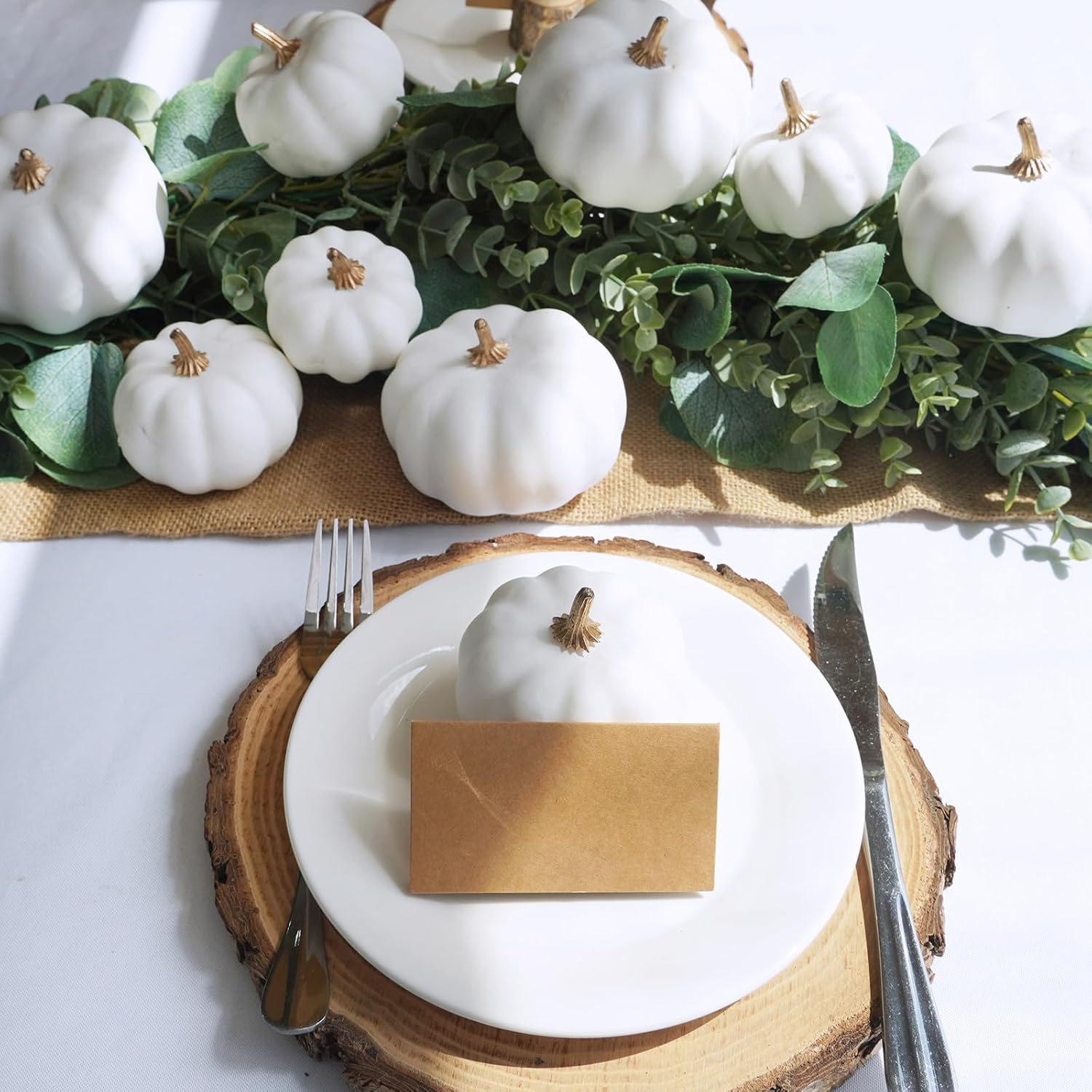 12 Pièces Blanche Citrouille De Décoration Kit Automne Ensemble Citrouille Artificielle Mini Artificielle Pour Recolte Halloween Thanksgiving 98868425