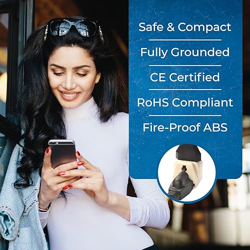 Miniatura 9 de OREI Enchufe adaptador de viaje de Estados Unidos a Europa, Turquía, España y más (tipo C) - 2 en 1 - Certificado CE - Cumple con RoHS - Paquete de