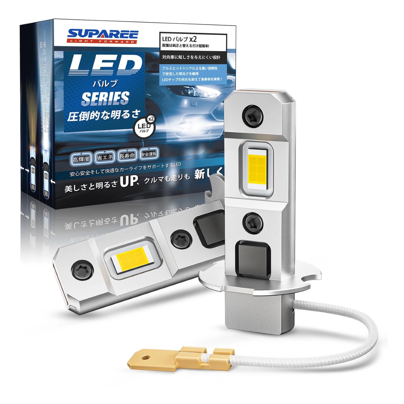 Amazon | 「業界最ショートタイプ！」SUPAREE led h3 イエロー