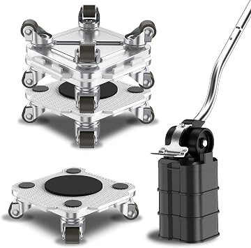 ONEON Furniture Mover with Wheels, 360  Rotation Wheels Furniture Dolly for Moving Heavy Furniture, Appliances, 880 LB Max Load Capacity with Auxiliary Lifter - Gray Connect Dolly Pro | 360  Castors for Moving Heavy Furniture and Appliances, Capacity 400 kg, with Auxiliary Furniture Lifter