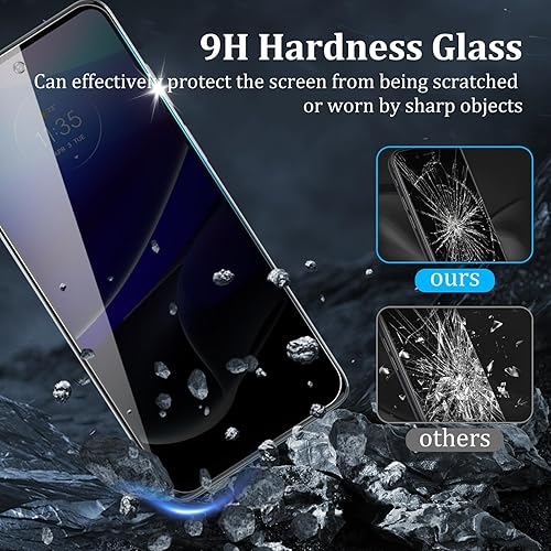 Miniatura 4 de CHRINECY 3+2 Paquete de 3 protectores de pantalla para Motorola Moto G Stylus 4G 2022 con 2 protectores de lente de cámara, vidrio templado de
