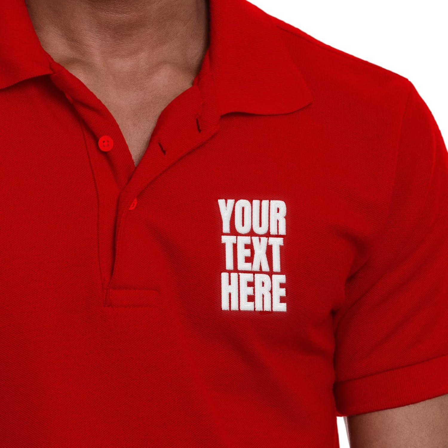 GotPrint Custom Polo Shirts, Embroidered Text, Golf Shirt, Personalized Polo for Men/Unisex, Cotton Blend