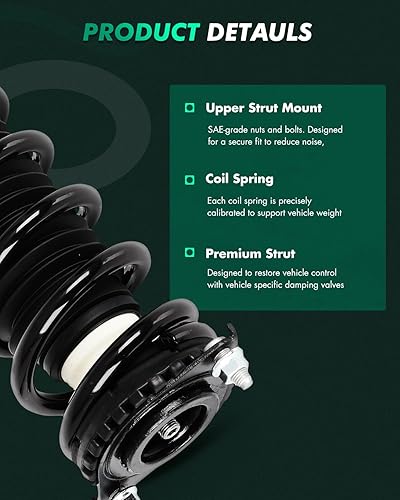 Vista 182 de SCITOO Puntales delanteros completos de resorte para Mercedes-Benz C230 08-09, para Mercedes-Benz C250 10-11, Mercedes-Benz C300 08-11