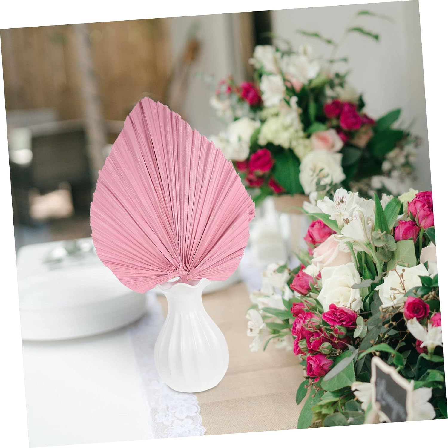 ARTIBETTER Simulated Cattail Leaf Fan for Bedroom Decor Aesthetic Room Decor Beach