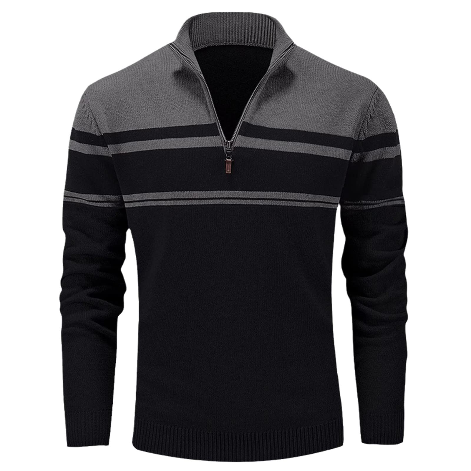 Pull homme contre le froid de mi-saison avec col zippé ajustable - 8