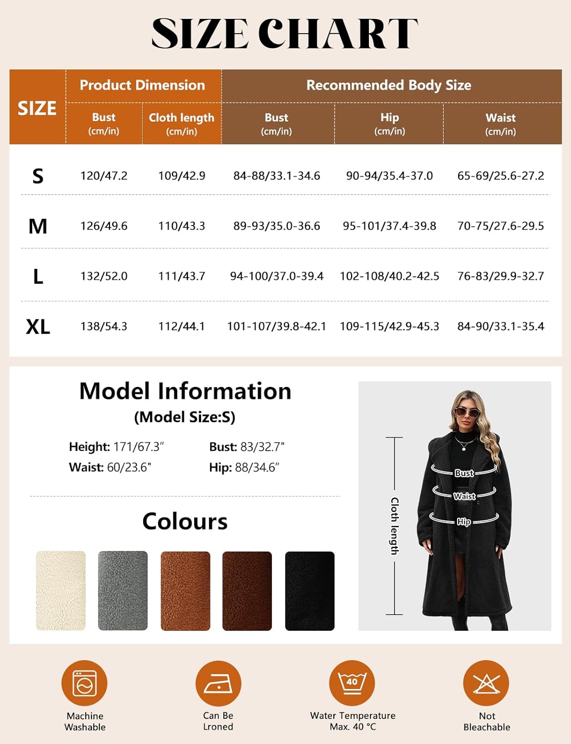 Women's Winter Sherpa Fur Coat - Warm Hooded Faux Fur Cardigan Coat with Pockets and Buttons for Everyday Wear and Traveling - Image 6