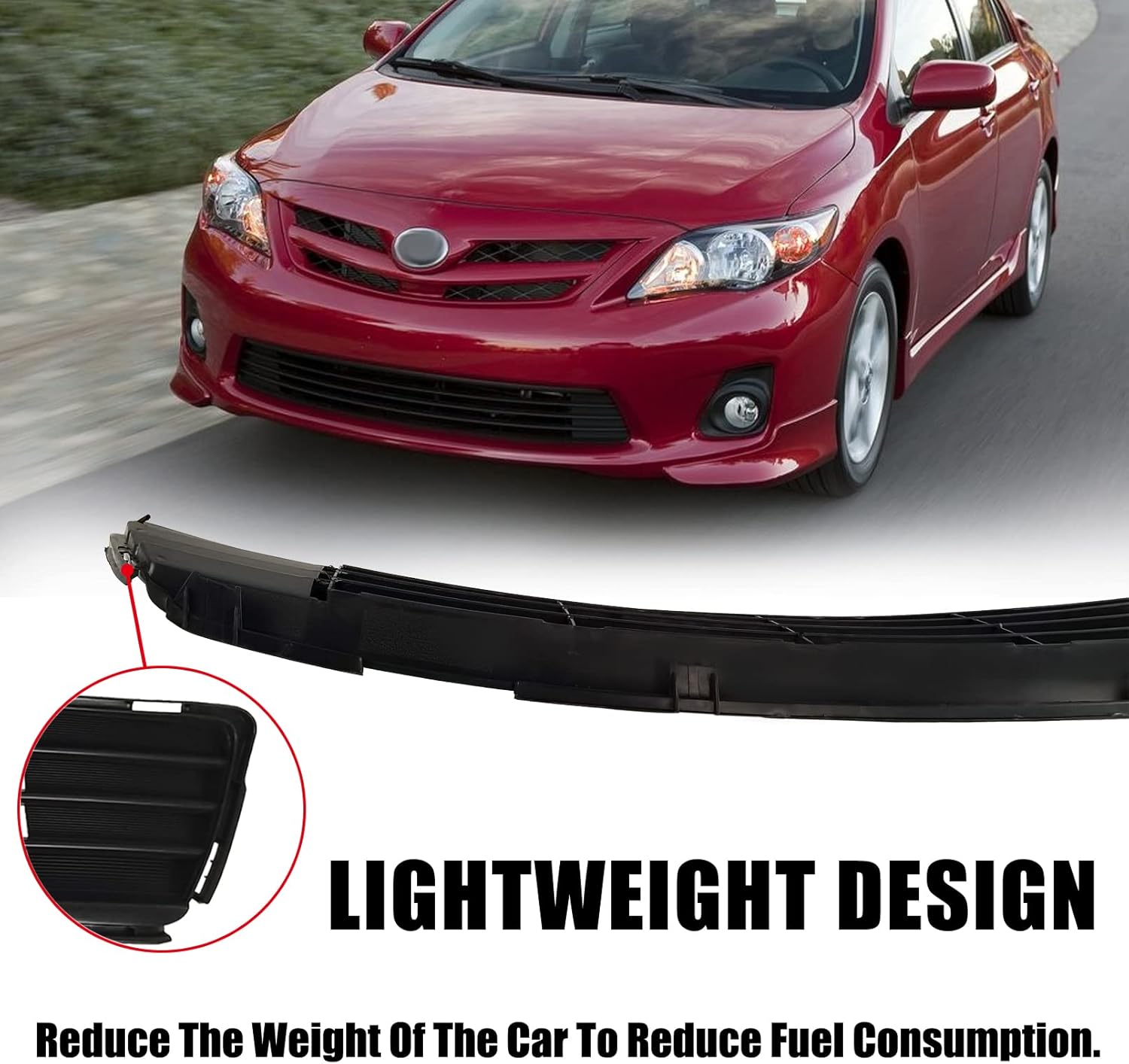 Bewild Front Bumper Lower Grille Fit For 2011-2013 Toyota Corolla Black Bumper Center Insert Grill Assembly Replacement Accessories 5311202280 TO1036125