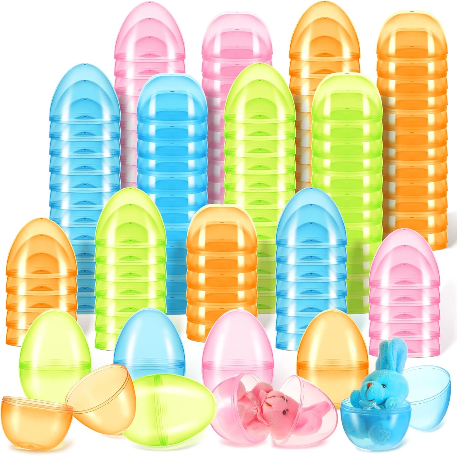 72 Fillable Plastic Easter Eggs Translucent Easter Eggs