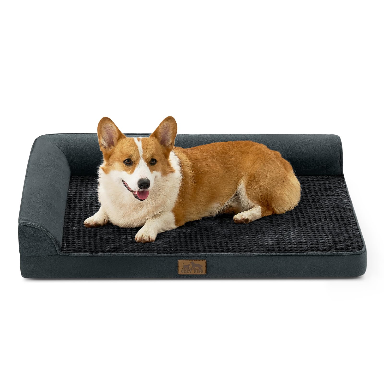 COZY KISS Cama ortopédica para cães de tamanho grande e médio, cama de gaiola para cães,
