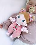 OUOZZZ Soft Baby Doll for Toddler Girls 10", Tulip Pink Dress | Soft Skin-friendly, Graspable & Lightweight, Cuddly Bedtime Toy, For 1 Year Old Girls, Machine Washable