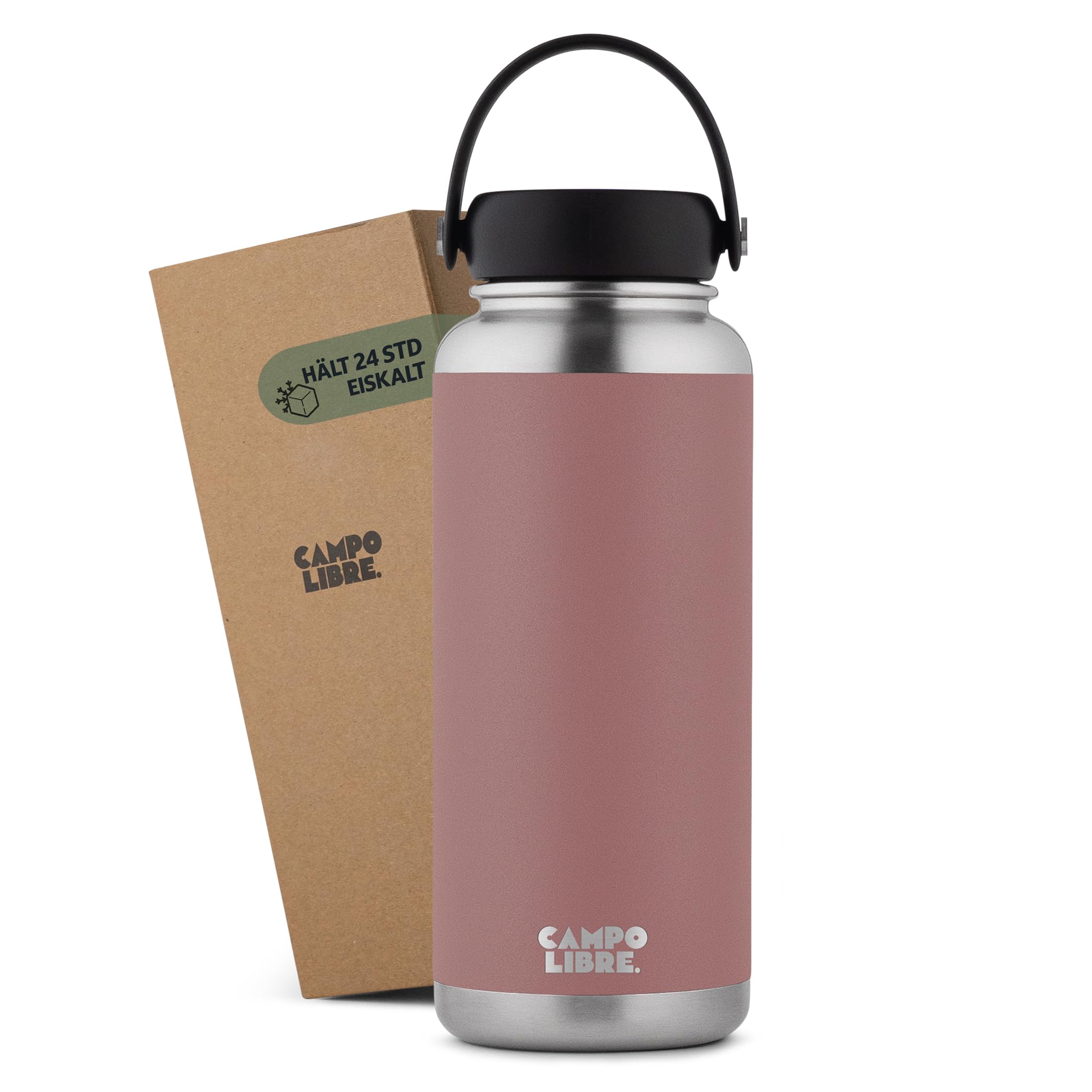 Campo Libre.® Umberto | Premium Edelstahl Thermoskanne 1l | 12h heiß/eiskalt | Thermosflasche | isolierte Trinkflasche | Auslaufsicher | Kohlensäure geeignet | spülmaschinenfest