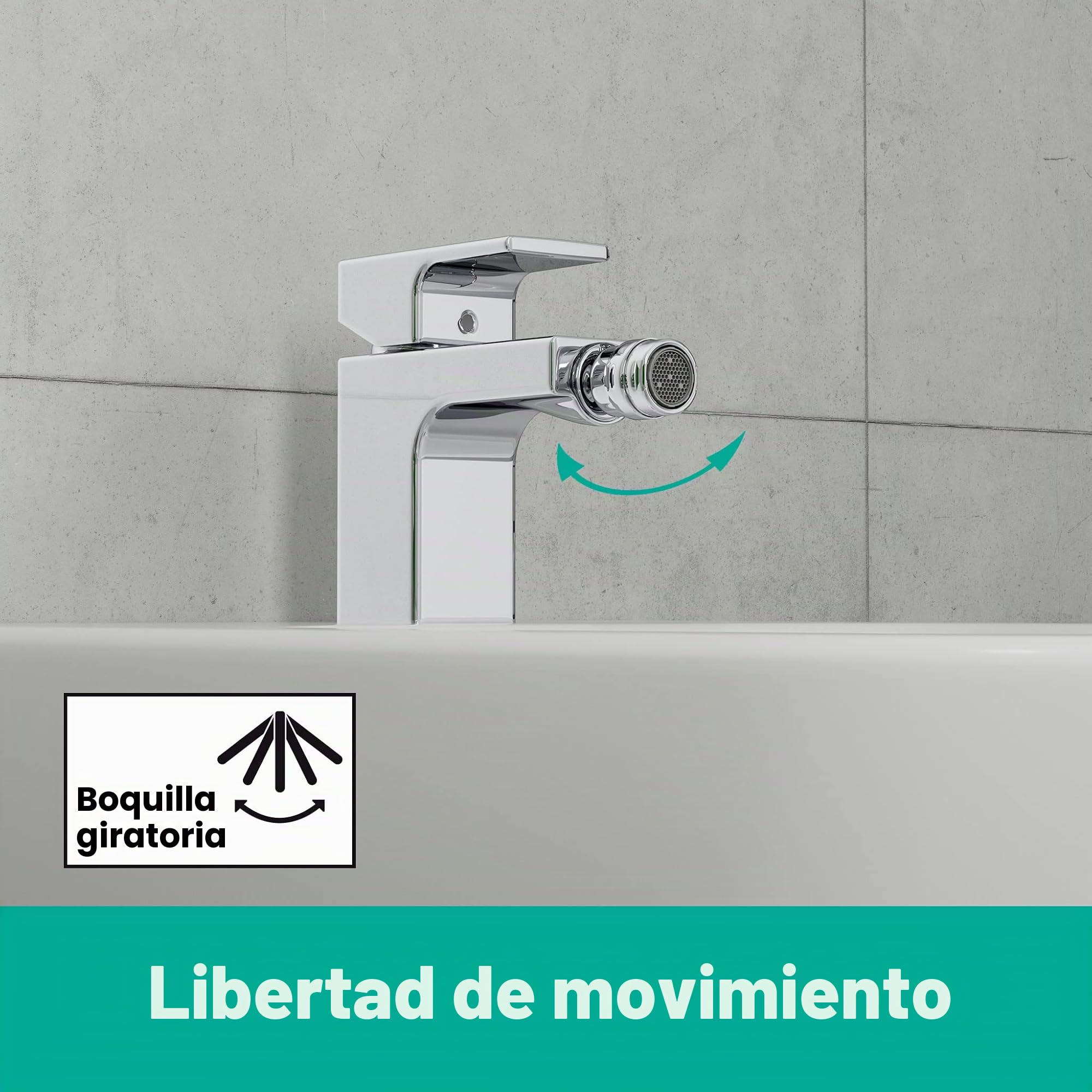 hansgrohe Vernis Shape - grifo de bidé con vaciador automático, mezclador monomando de bidé, cromo, 71211000