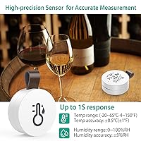 Vista 3 de ORIA Termómetro higrómetro inalámbrico, mini sensor de temperatura de humedad inalámbrico con exportación de datos y alerta, monitor de humedad