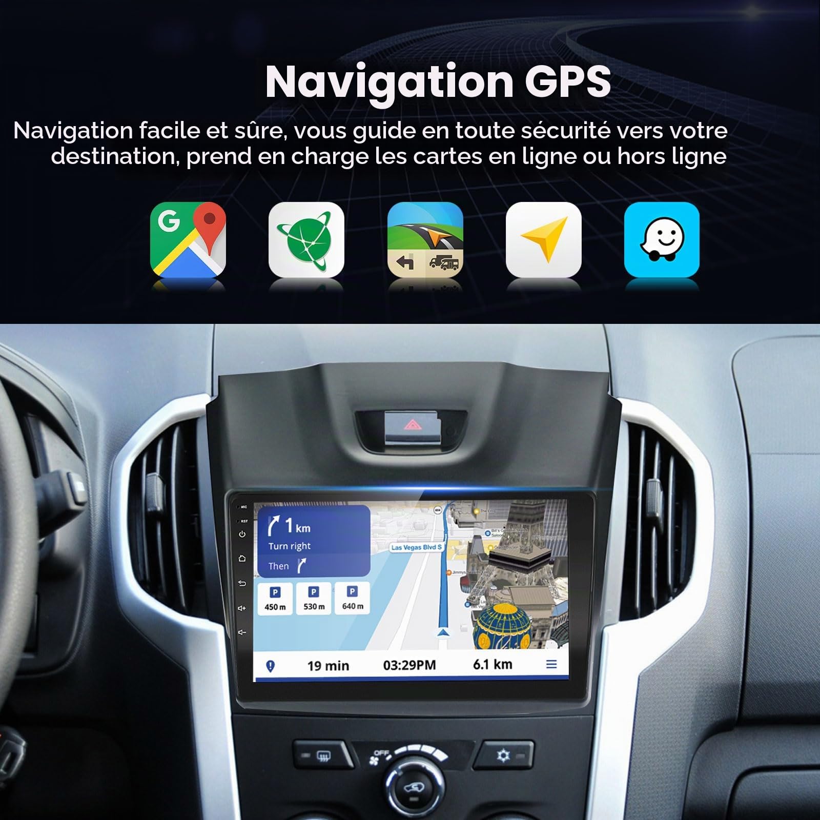 2 DIN Carplay Android Autoradio pour Isuzu D-Max 2012-2018, MU-X 2013-2017
