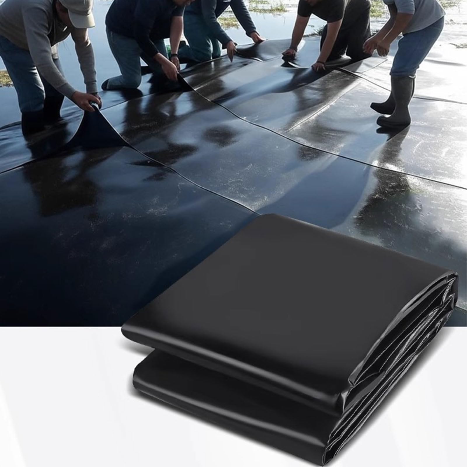 Bâche de bassin 1,14 mm ultra résistante en bâche noire étanche 1x9m