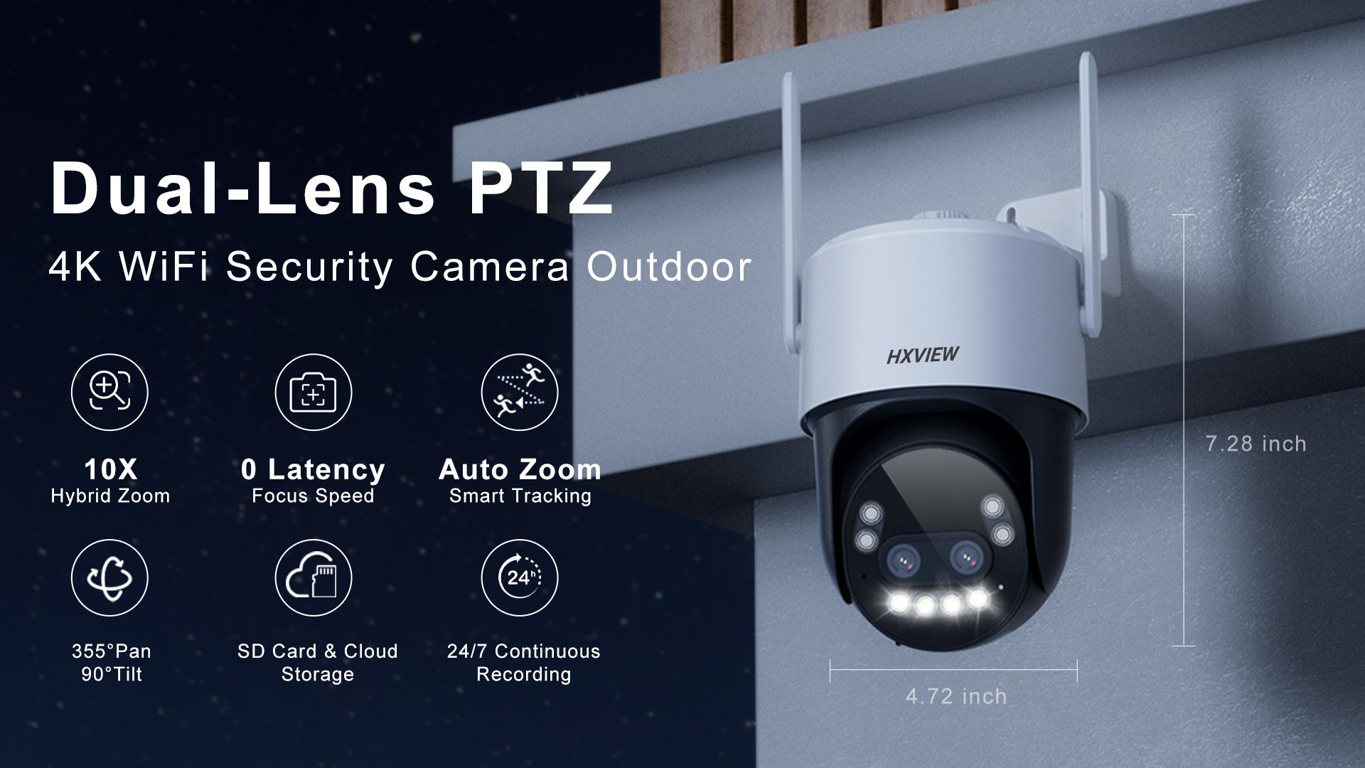 Amazon.com: HXVIEW 4K PTZ Security Camera Outdoor with Rapid 10X