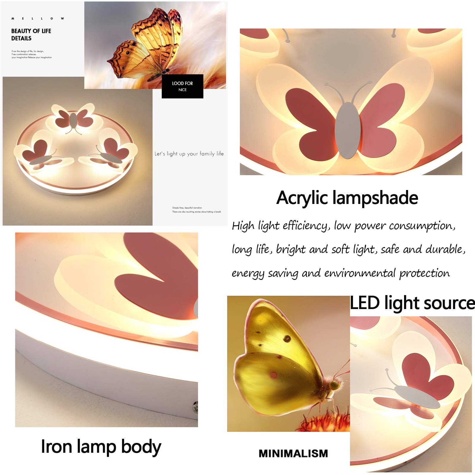 Led Lichterkette Deckenlampe Kinderzimmer Schmetterling Deckenleuchte Kinderlampe Modernes 81W Deckenlicht Schlafzimmer Wohnzimmer Arbeitszimmer Esszimmer Deko Wandleuchte Jungen Und Mädchen Geschenke