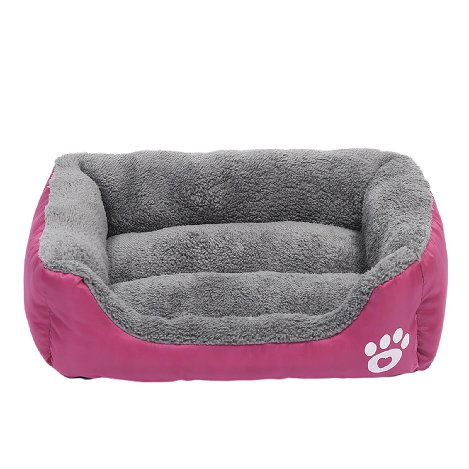 Mateju Plush Pet Bed Rectangle, Comfortable Fluffy Pet Cushion Warm Thick Warm Soft Plush Dog Cat Bed for Indoor Calming Puppy Kitten Petbed, for Small Medium (Rose red,66x50x12cm)