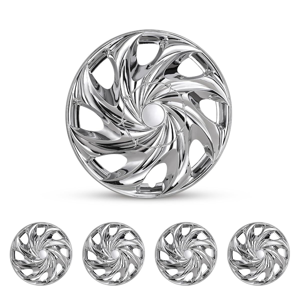 AUTOWIKI 15 Inch Chrome Hubcaps