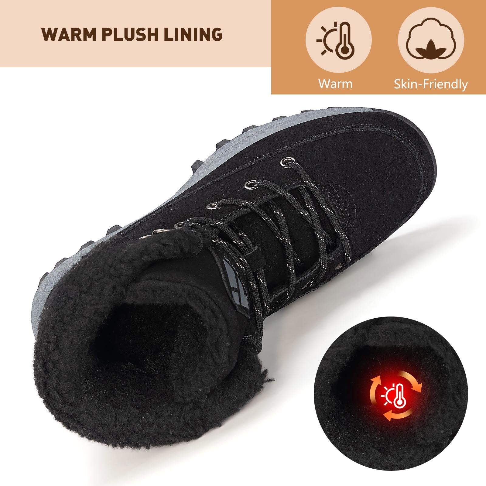 Mishansha Scarpe Invernali Donna Calde Antiscivolo Scarponcini da Neve EU 36-42