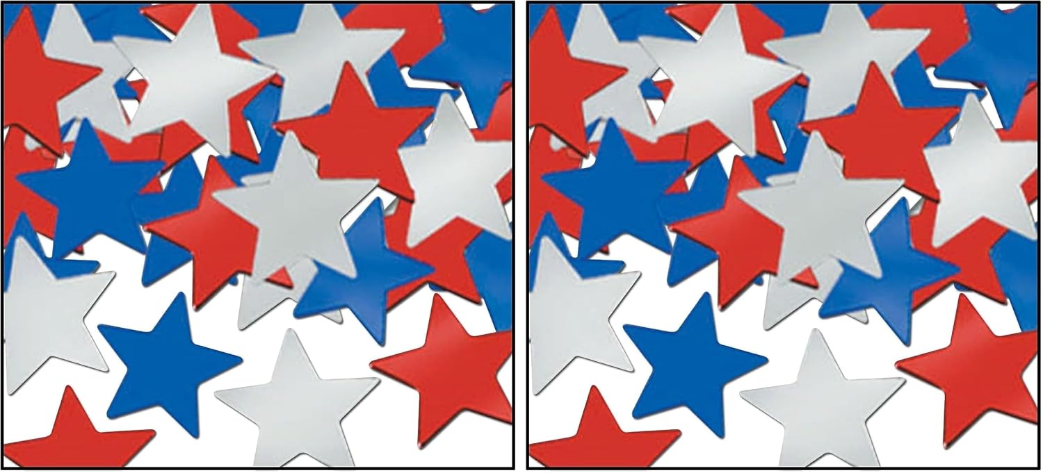 Fanci-Fetti Stars (red, silver, blue) Party Accessory  (1 count) (1 Oz/Pkg)