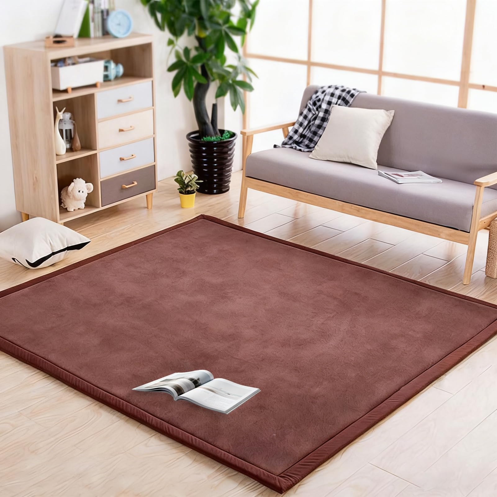 Mata do Raczkowania dla Niemowląt Dywan do Pokoju Dziecięcego Antypoślizgowa 200 x 300 cm łatwa w Pielęgnacji Mata do Raczkowania dla Niemowląt z Antypoślizgowym Spodem do Jogi, Ćwiczeń