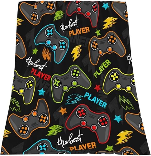 Miniatura 9 de Manta con patrón de joystick para videojuegos de gamer, ropa de cama suave, cálida y acogedora, manta de franela de vellón de felpa, regalos para