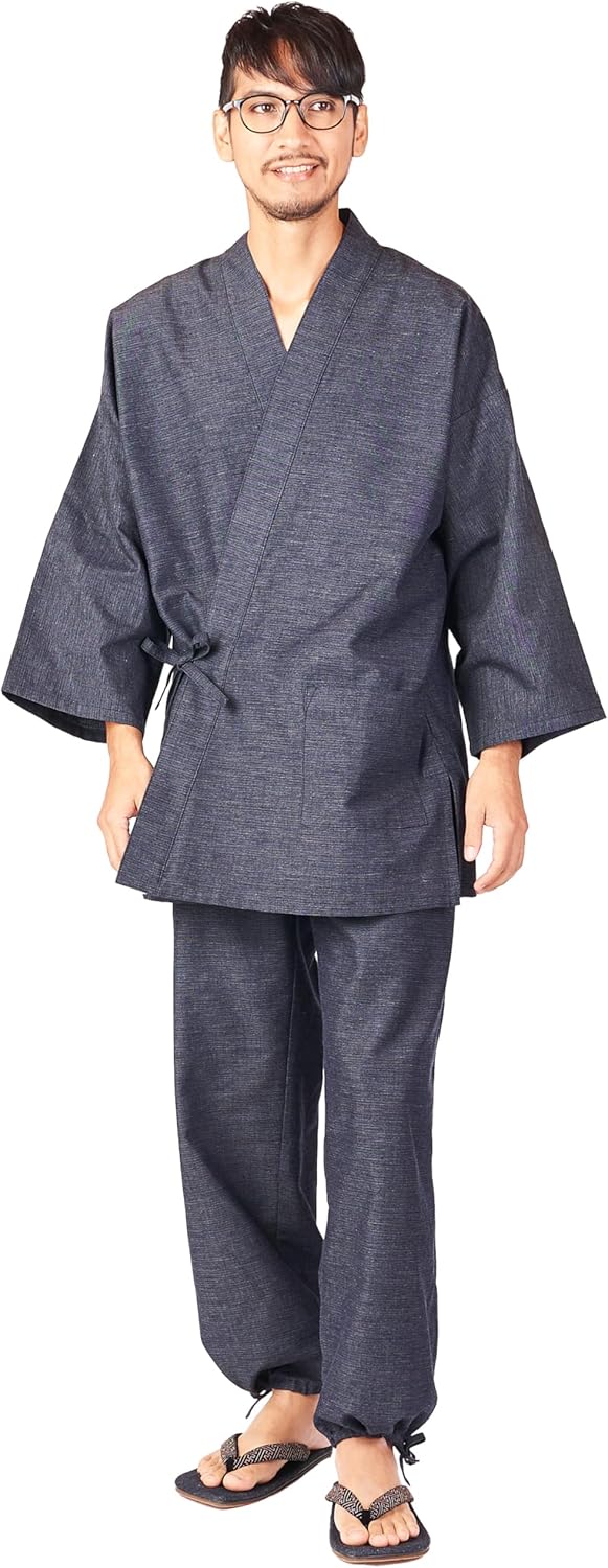 希少！逸品！笹倉玄照堂の藍染型染木綿のレディースジャケットL〜LL 藍