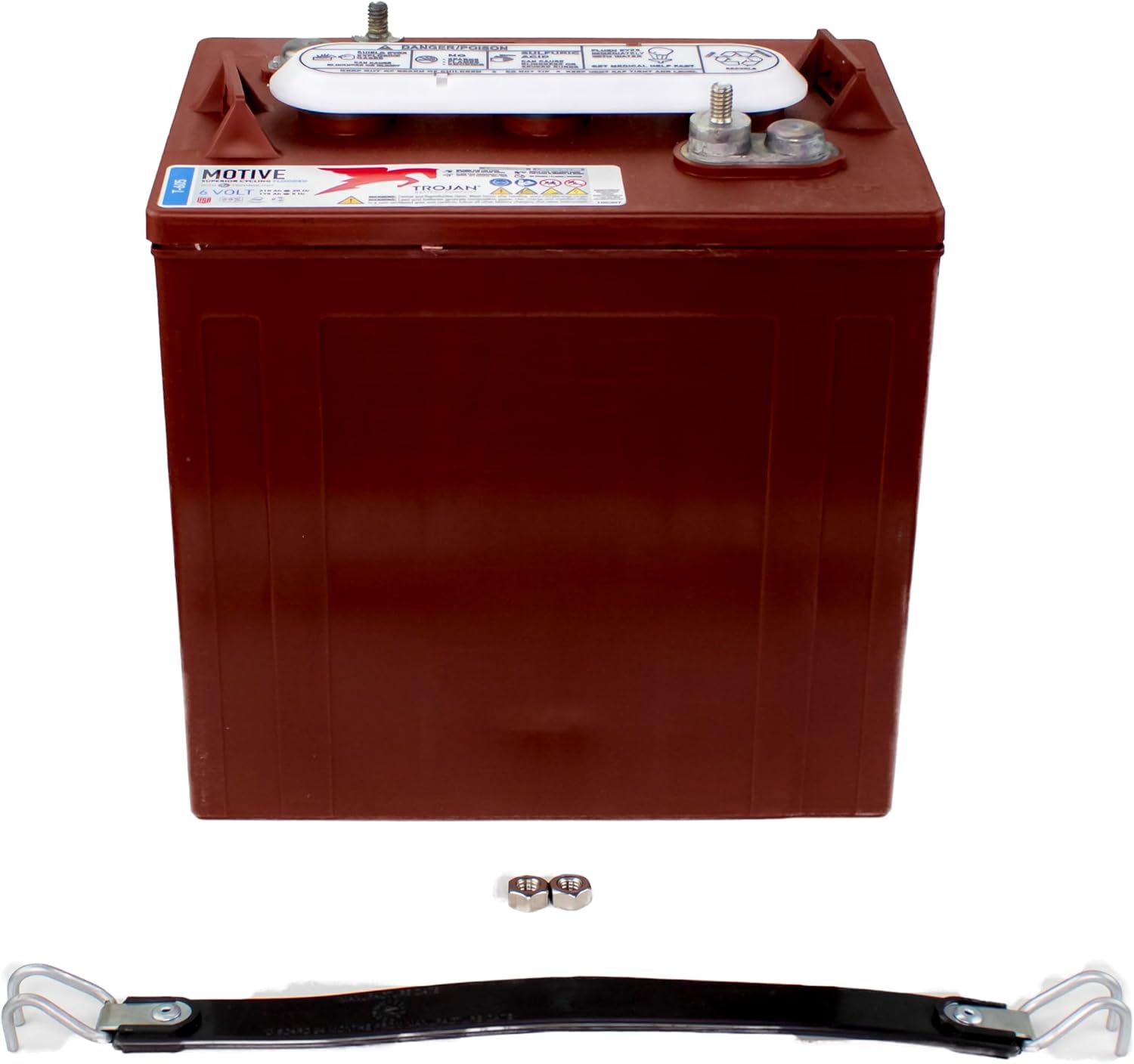 Trojan T-605 6V Deep-Cycle Flooded Battery, 210Ah, Golf Cart, Renewable Energy, Floor Scrubber, Industrial Use (Pack of 12)