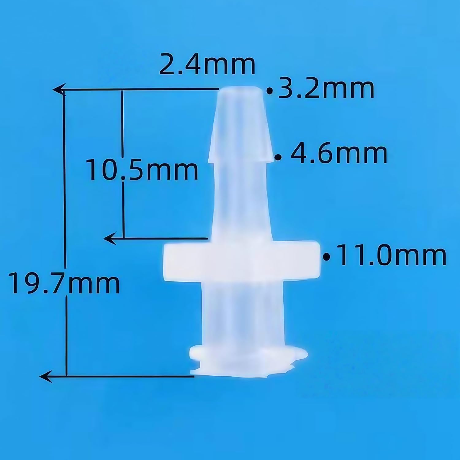 Luer Lock Connectors Female Luer Fittings Plastic Adapter Luer to Hose Barb Fitting PP for Laboratory Equipment 100pc/pk (1/8'' Female)