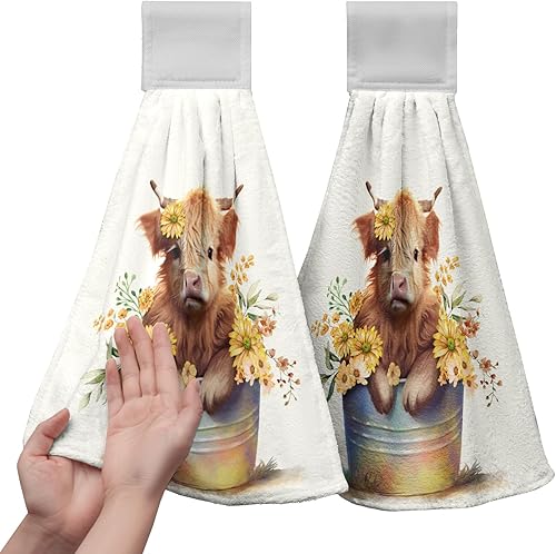 Miniatura 74 de America Stars - Juego de 2 toallas de cocina azules con lazo para colgar, patrióticas para colgar el 4 de julio, juego de 2 toallas de mano