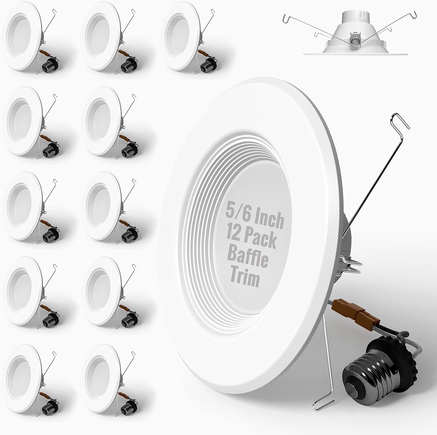 SunLake 12 Pack LED Recessed Lighting, LED Ceiling Lights Fixtures, 5/6