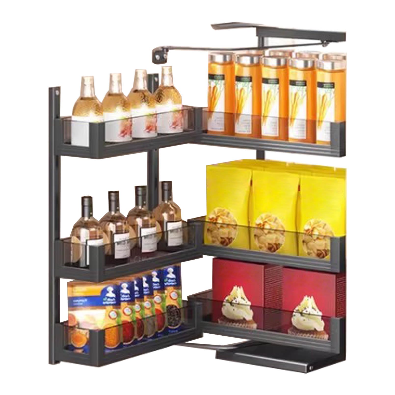 Gabinete extraíble, cesta extraíble de movimiento sincronizado con cesta extraíble para cocina, baño, despensa, armario alto ajustable, 3 capas, armarios de 3 capas de 500 mm