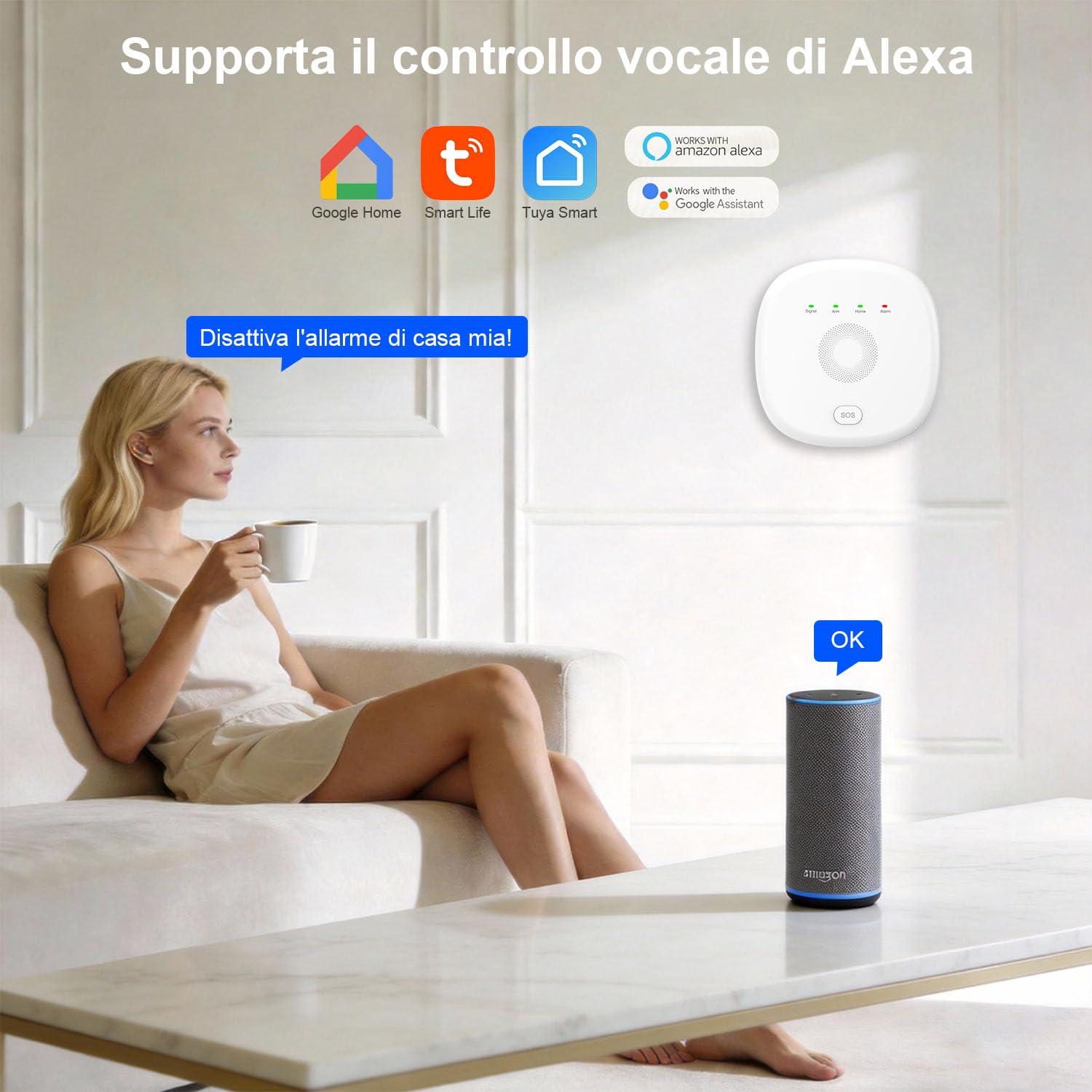 PGST Alarmanlage Haus,4G+WiFi Sicherheitssystem mit Intelligente Alarmtastatur,Tür-/Fenster-Sensoren, Bewegungsmelder,120dB Alarm-Sirene, Alexa-kompatibel,Ohne monatliche Gebühren