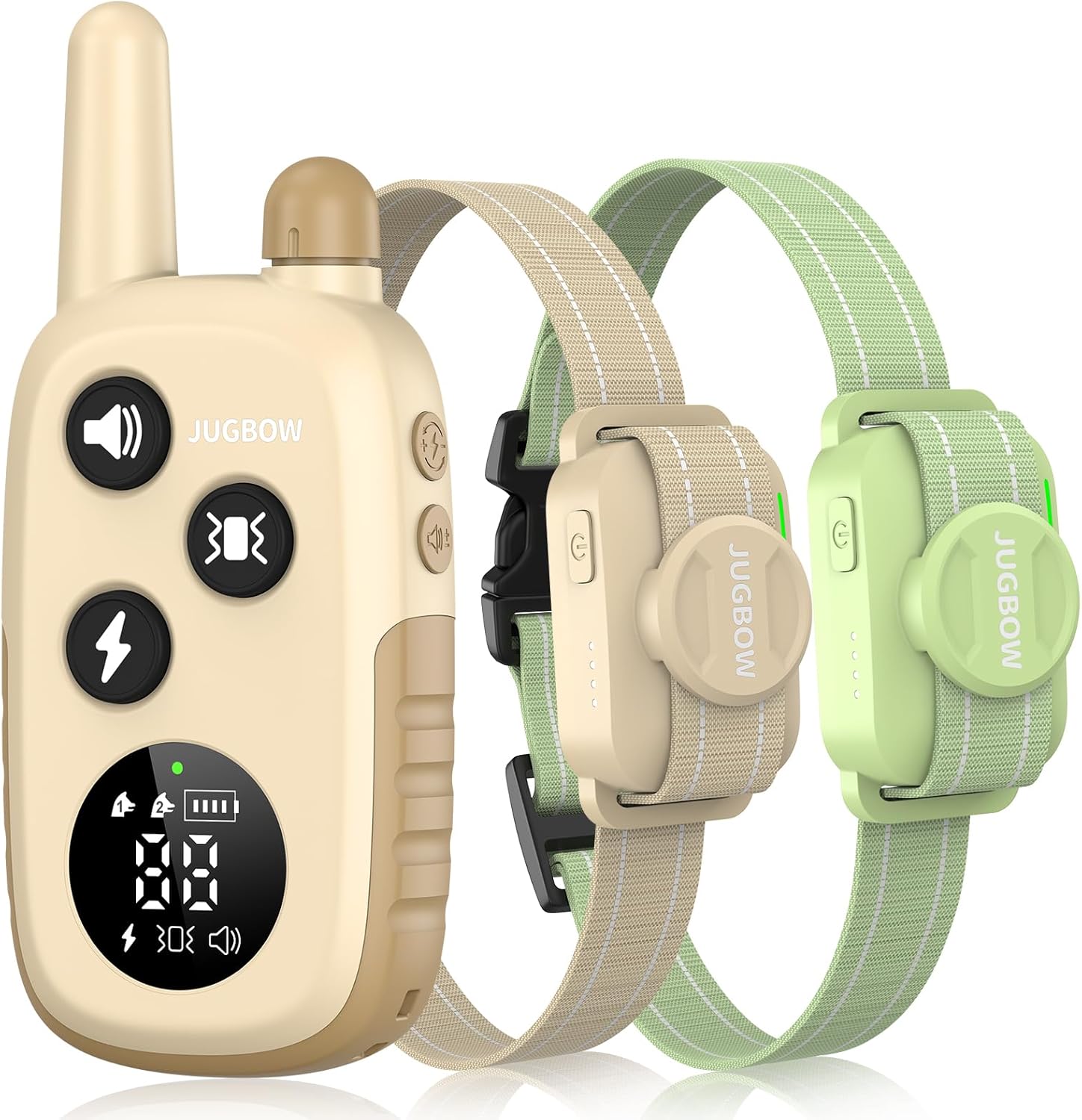 Jugbow Dog Shock Collar with Remote for Large Medium Small Dogs, Rechargeable Waterproof IPX8 E Collars with Beep (1-3) Vibration(1-3) Safe Static(0-99)