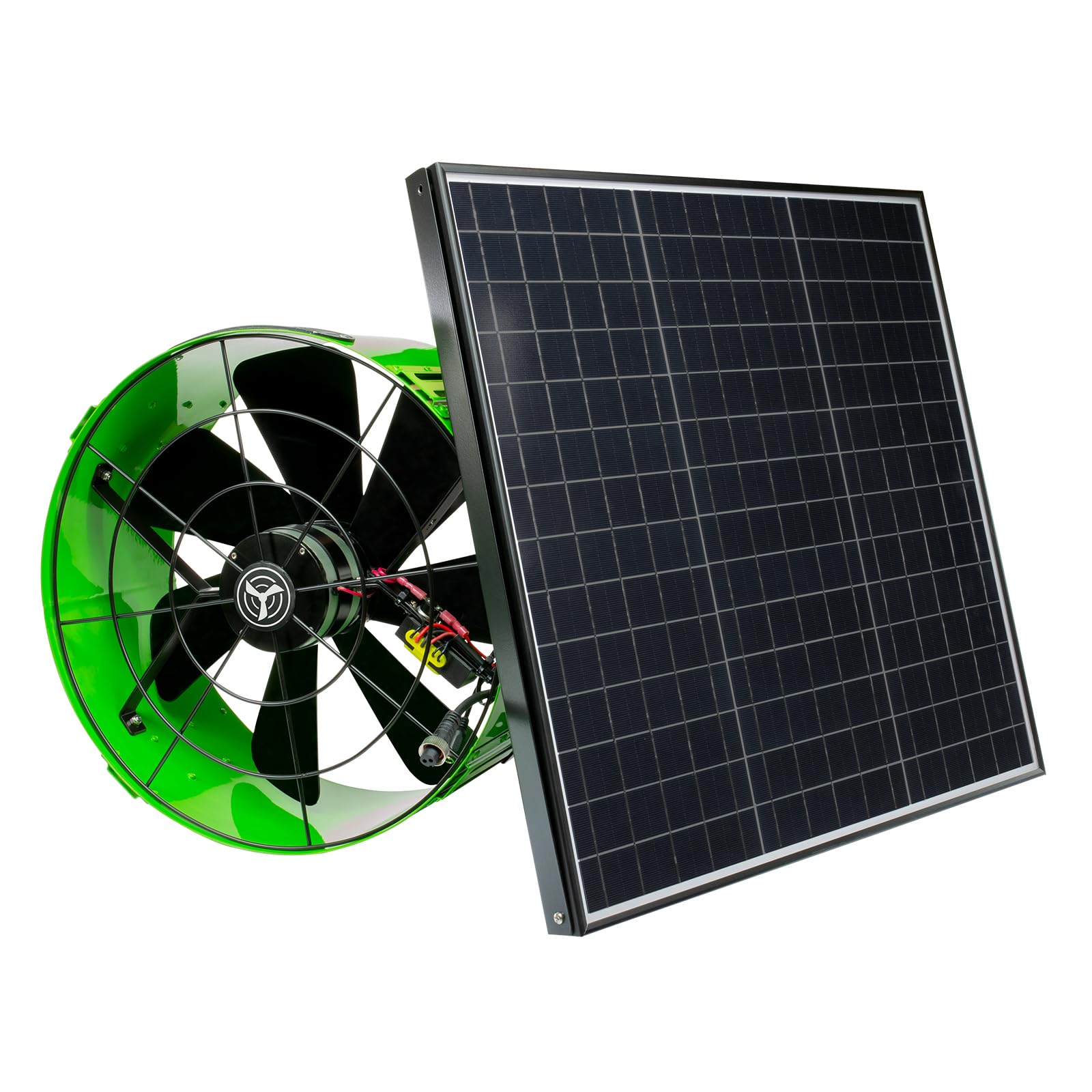 QuietCool AFG SLR-40 Solar Attic Fan for Gable Vents - 40 Watt Adjustable Panel - Included AC/DC Inverter for 24/7 Runtime - Thermostat Controlled